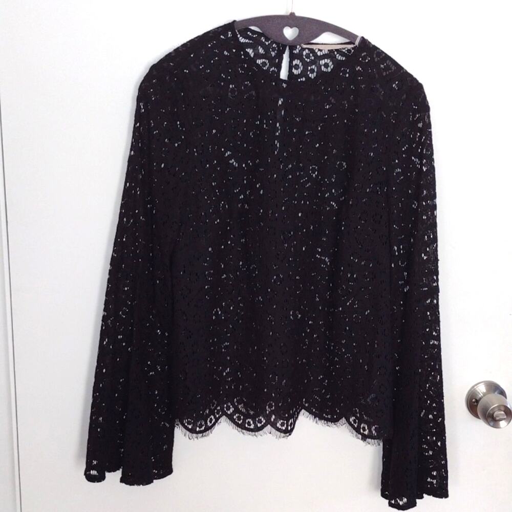NWT Keepsake the Label Black Bell Sleeve Lace Top S Whimsigoth Feminine Boho